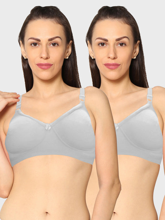 Eden19 Non Wired Non Padded Full Coverage Daily Wear Cooling T-shirt Bra Pack Of 2