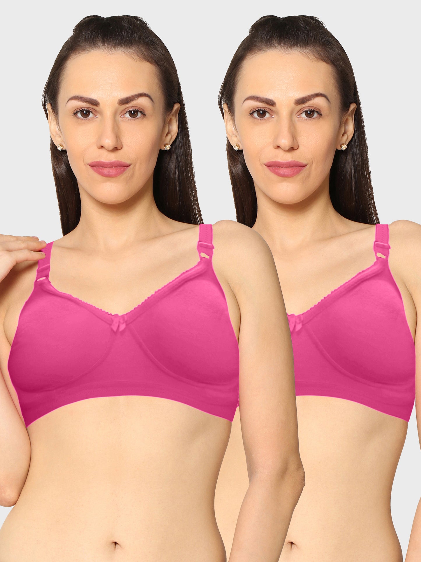 Eden19 Non Wired Non Padded Full Coverage Daily Wear Cooling T-shirt Bra Pack Of 2