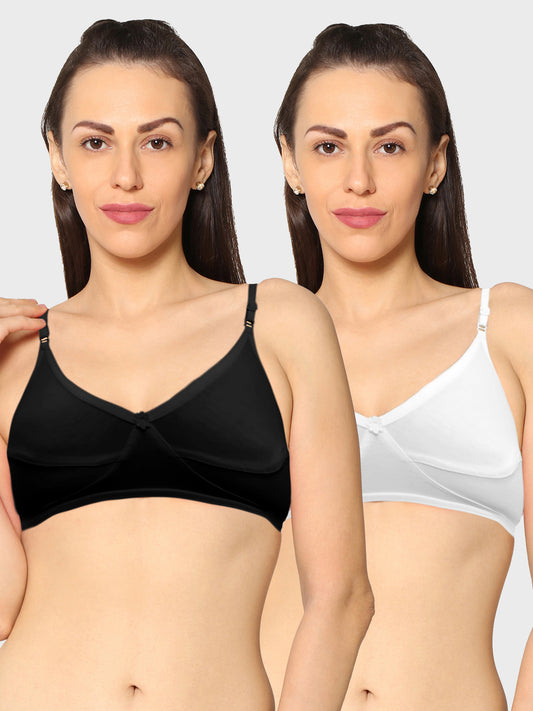 Eden20 Non Wired Non Padded Full Coverage Daily Wear Cooling T-shirt Bra Pack Of 2