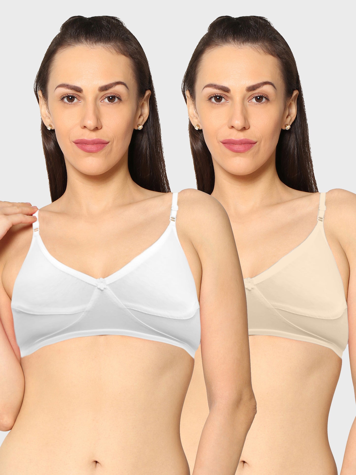 Eden20 Non Wired Non Padded Full Coverage Daily Wear Cooling T-shirt Bra Pack Of 2