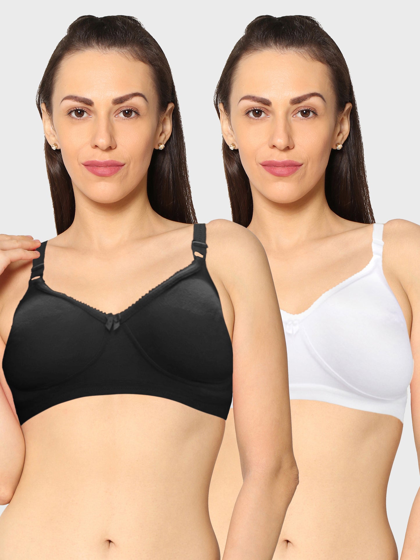 Eden19 Non Wired Non Padded Full Coverage Daily Wear Cooling T-shirt Bra Pack Of 2