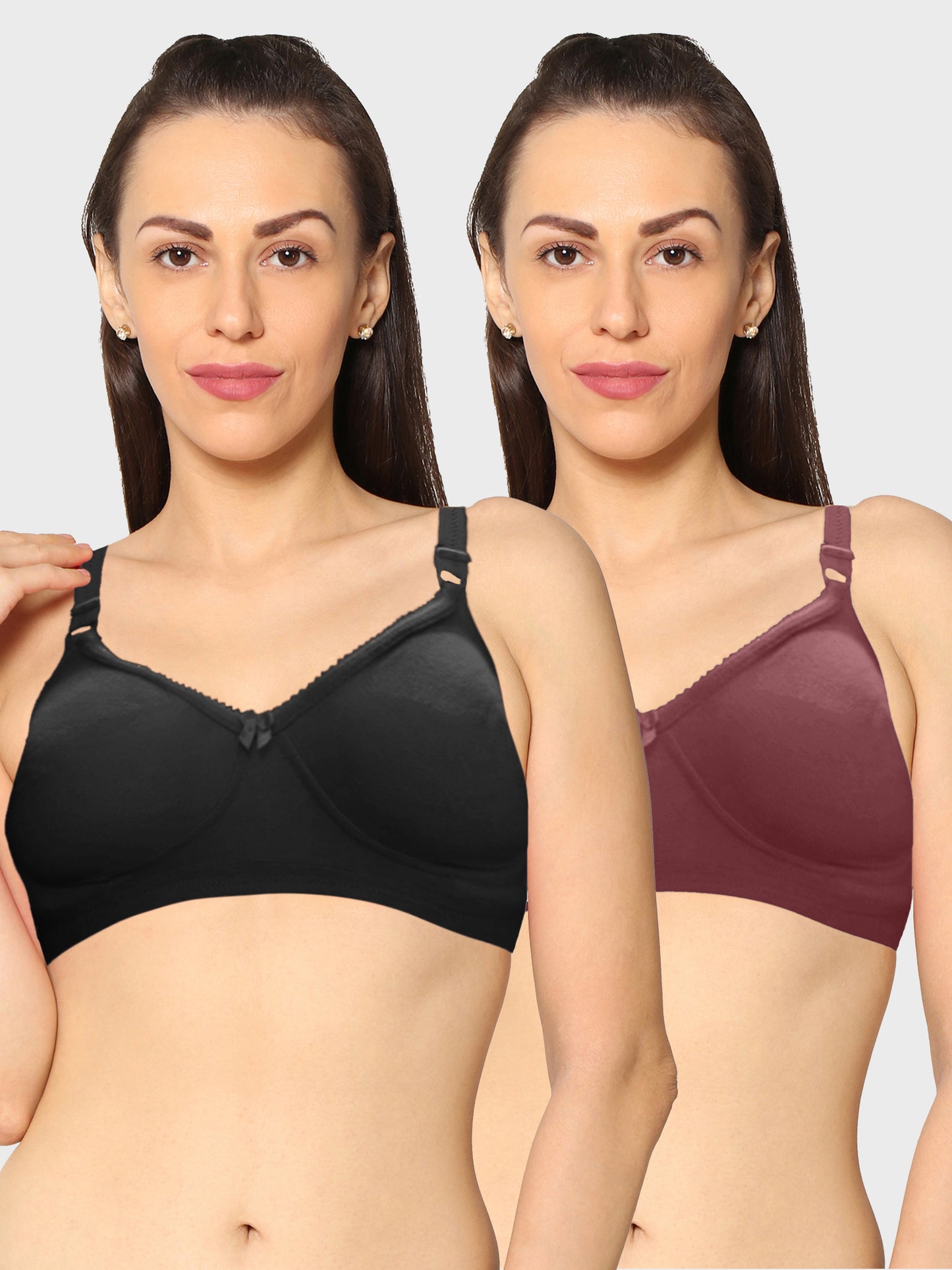 Eden19 Non Wired Non Padded Full Coverage Daily Wear Cooling T-shirt Bra Pack Of 2