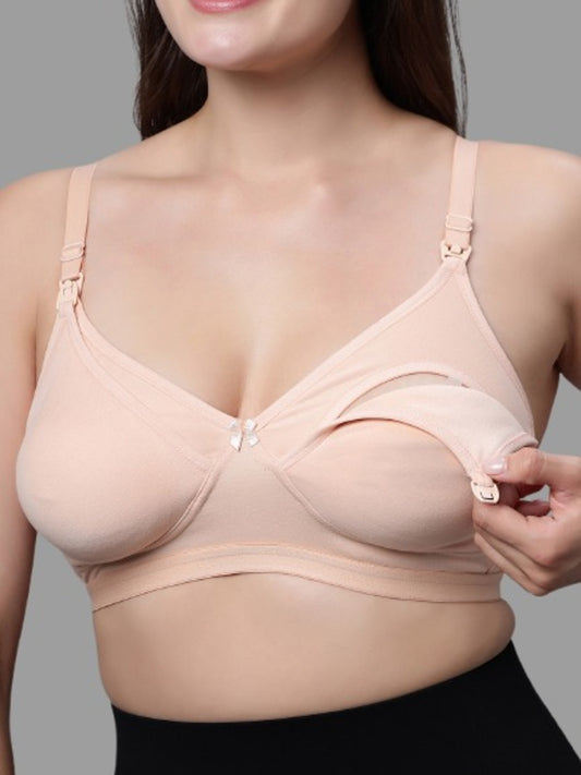 Full Coverage Non Padded Nursing Bra Nude color (Pack of 1)