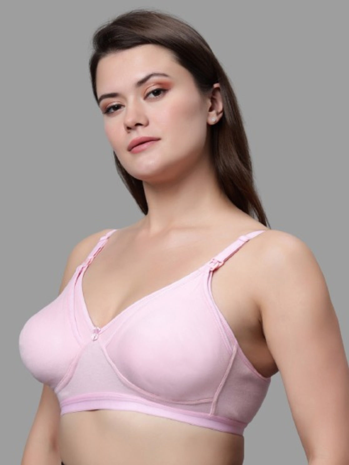 Full Coverage Non Padded Nursing Bra Pink color (Pack of 1)