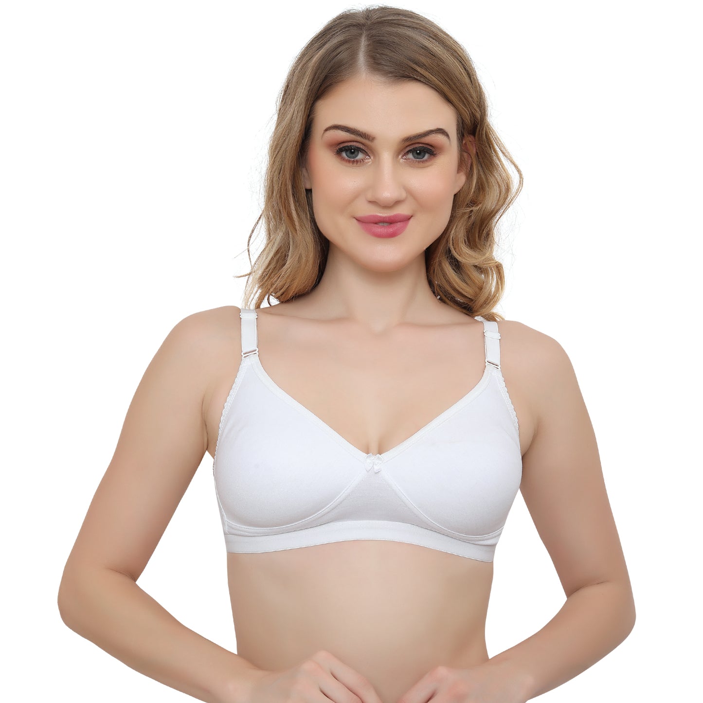 plus size White Non padded Medium coverage Daily Wear T Shirt Bra.