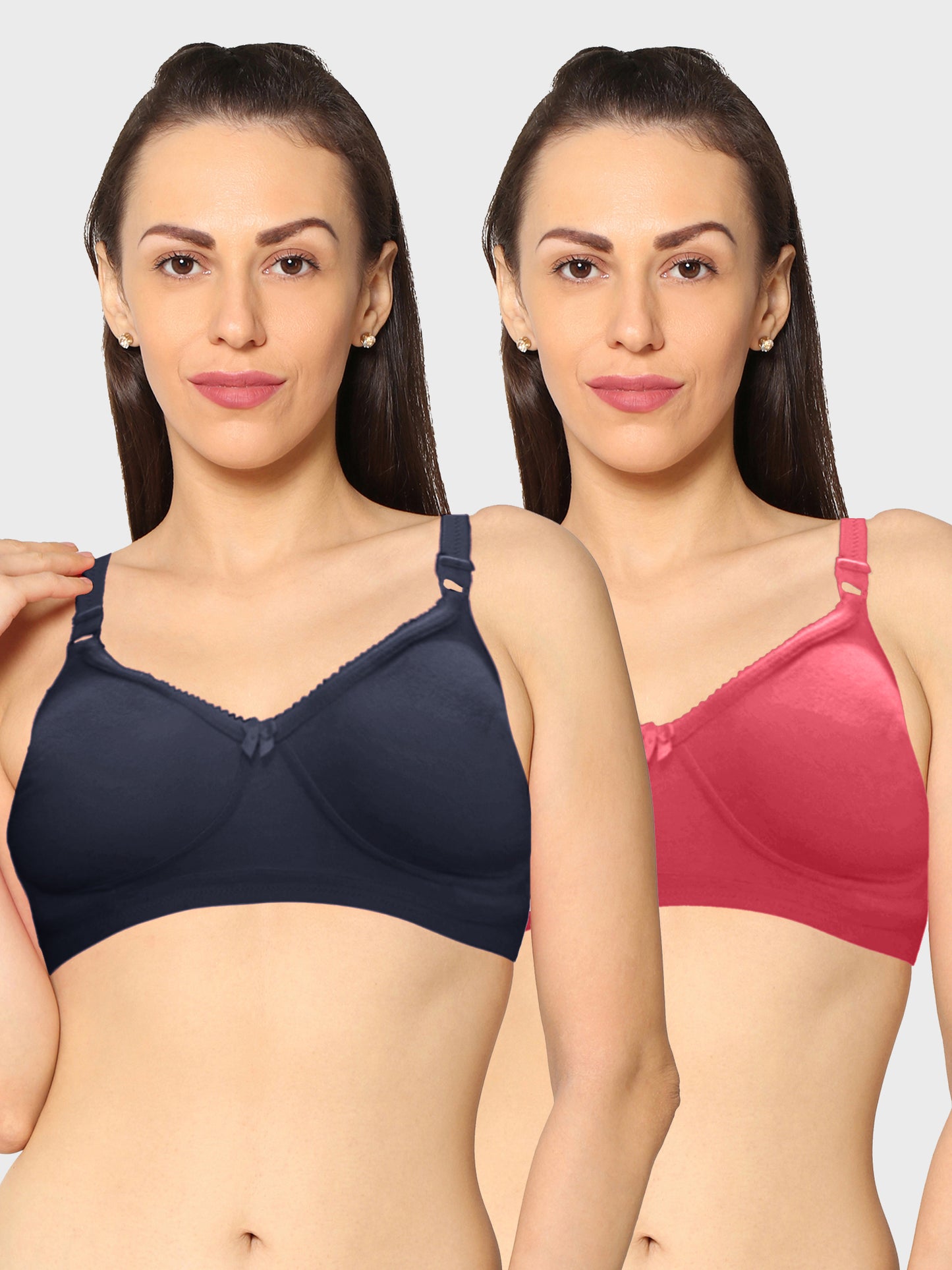 Eden19 Non Wired Non Padded Full Coverage Daily Wear Cooling T-shirt Bra Pack Of 2