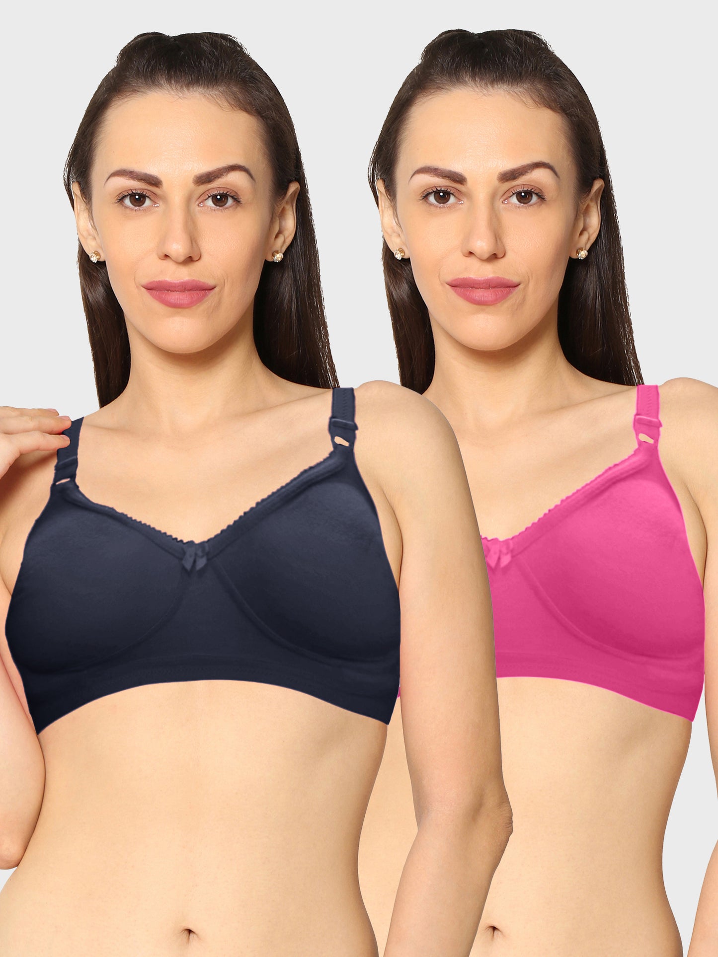 Eden19 Non Wired Non Padded Full Coverage Daily Wear Cooling T-shirt Bra Pack Of 2