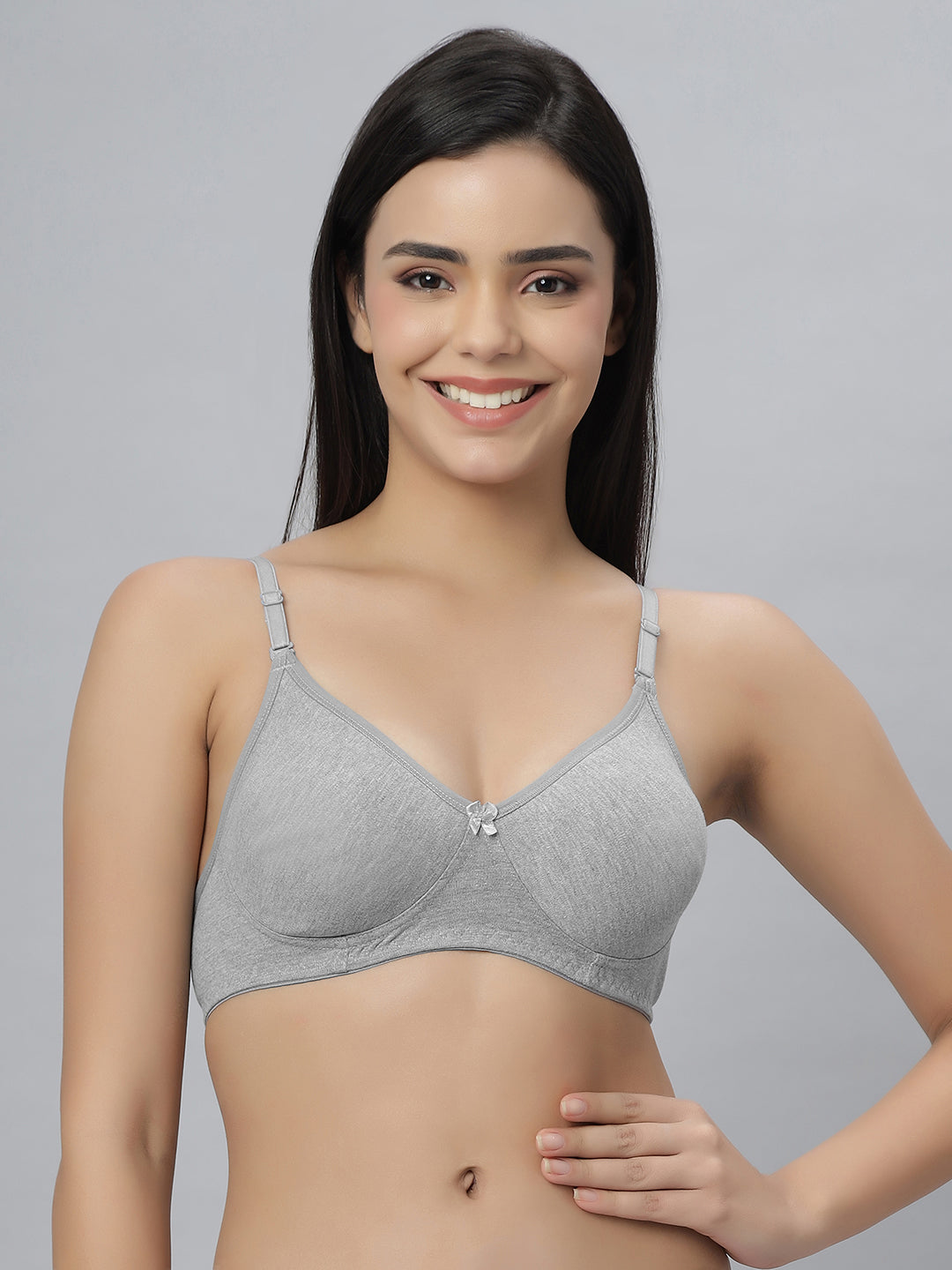 Eden101 Full Coverage Soft Padded Grey color Bra (pack of 2)