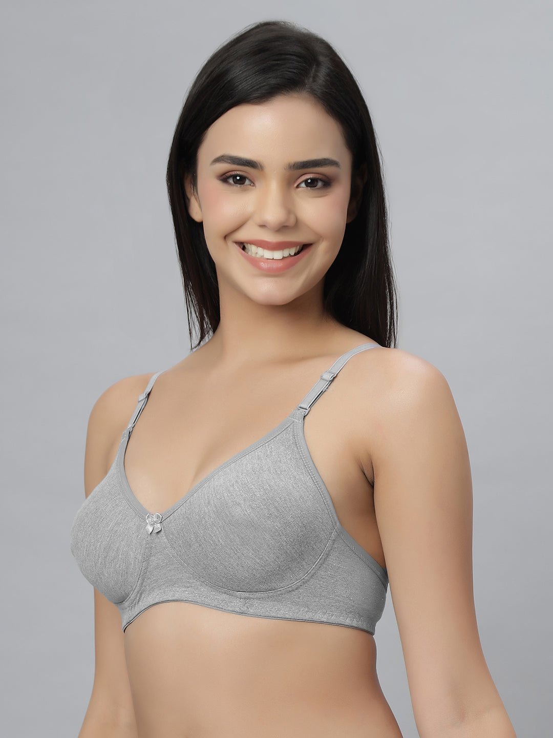 Eden101 Full Coverage Soft Padded Grey color Bra (pack of 2)