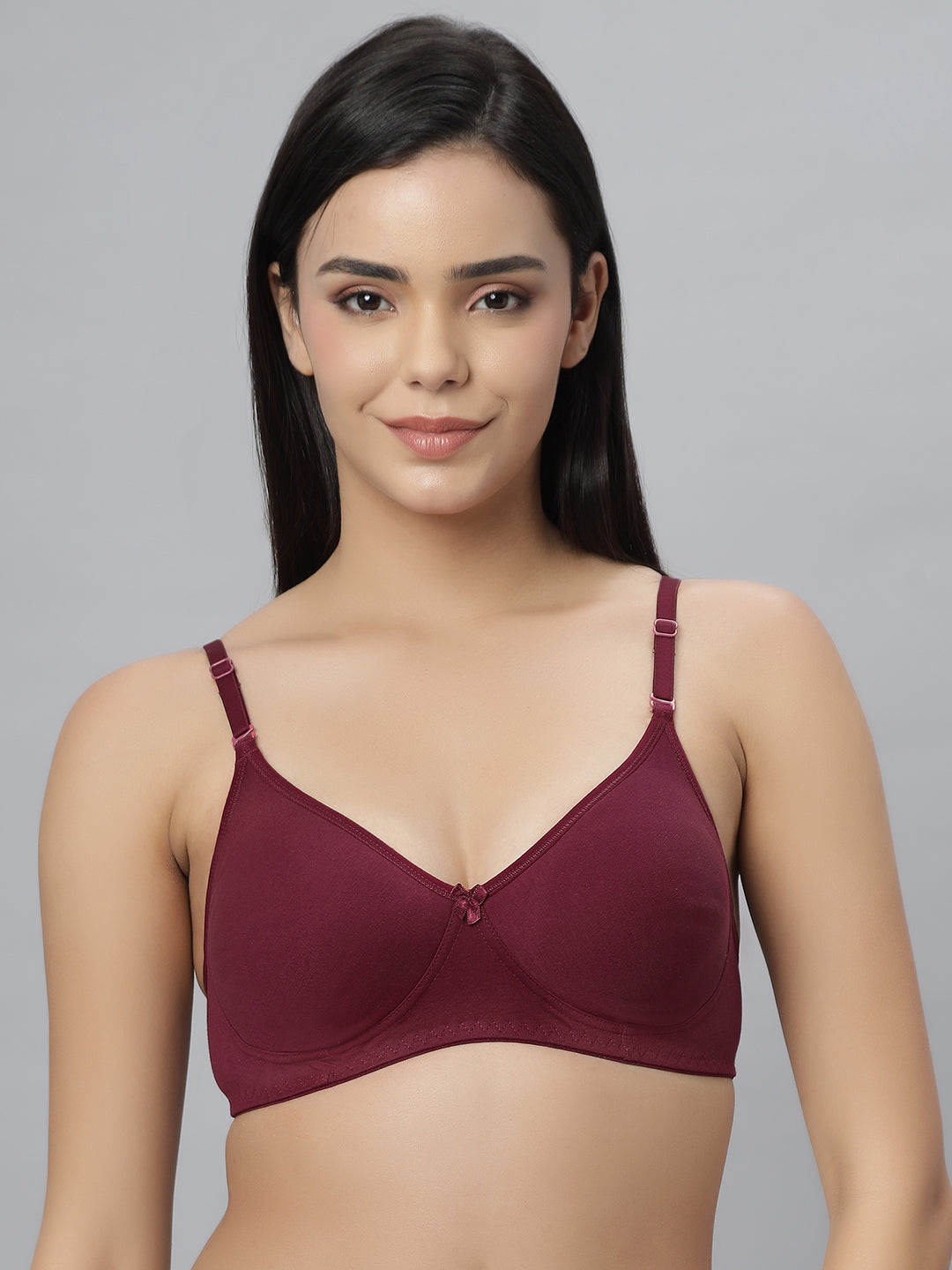 Eden101 Full Coverage Soft Padded Maroon color Bra (pack of 2)