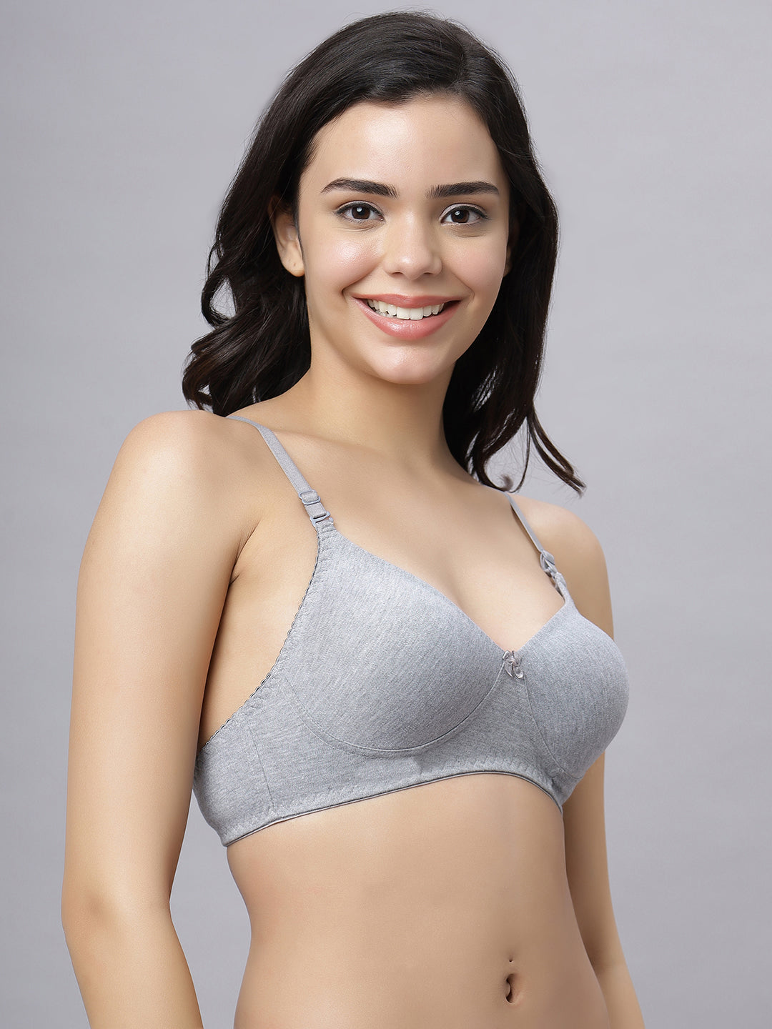 Eden103 Full Coverage Non Padded Grey color Bra (pack of 2)