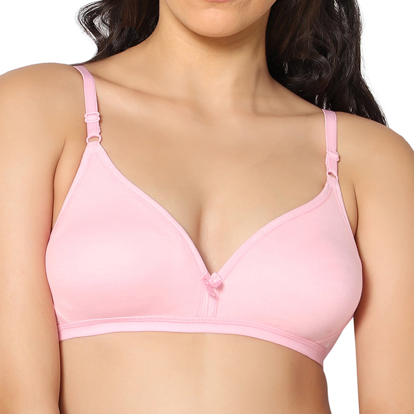 Half Coverage Pink Non Padded Wire Free Everyday Bra.