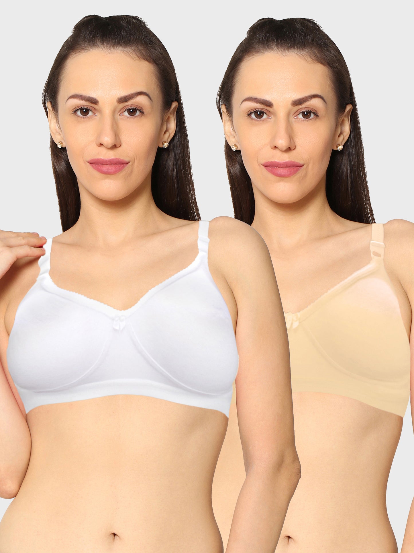 Eden19 Non Wired Non Padded Full Coverage Daily Wear Cooling T-shirt Bra Pack Of 2