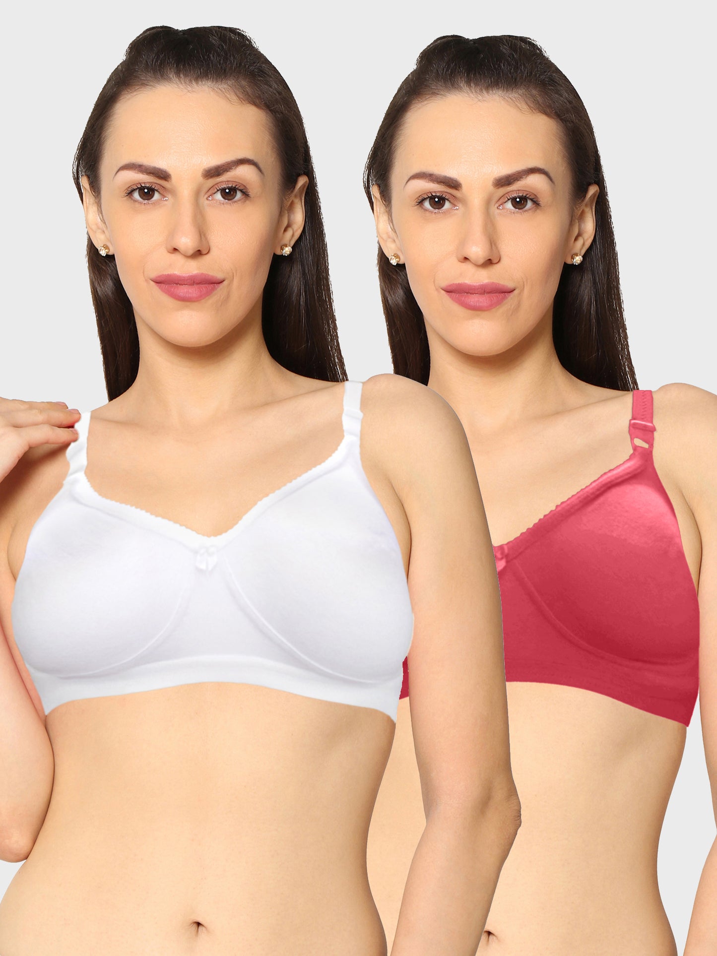 Eden19 Non Wired Non Padded Full Coverage Daily Wear Cooling T-shirt Bra Pack Of 2