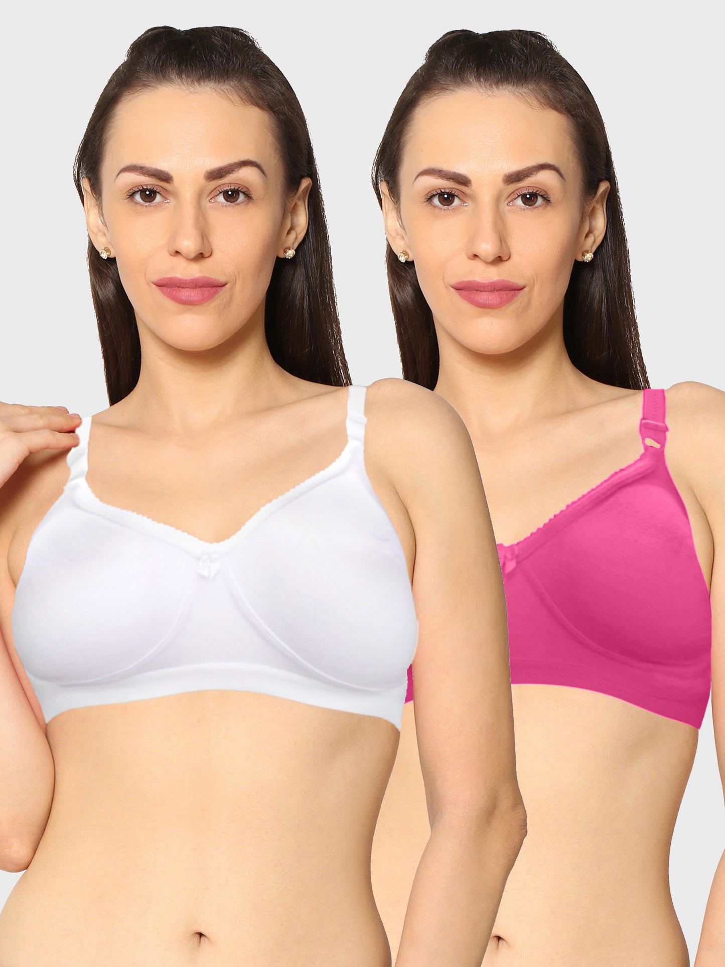 Eden19 Non Wired Non Padded Full Coverage Daily Wear Cooling T-shirt Bra Pack Of 2