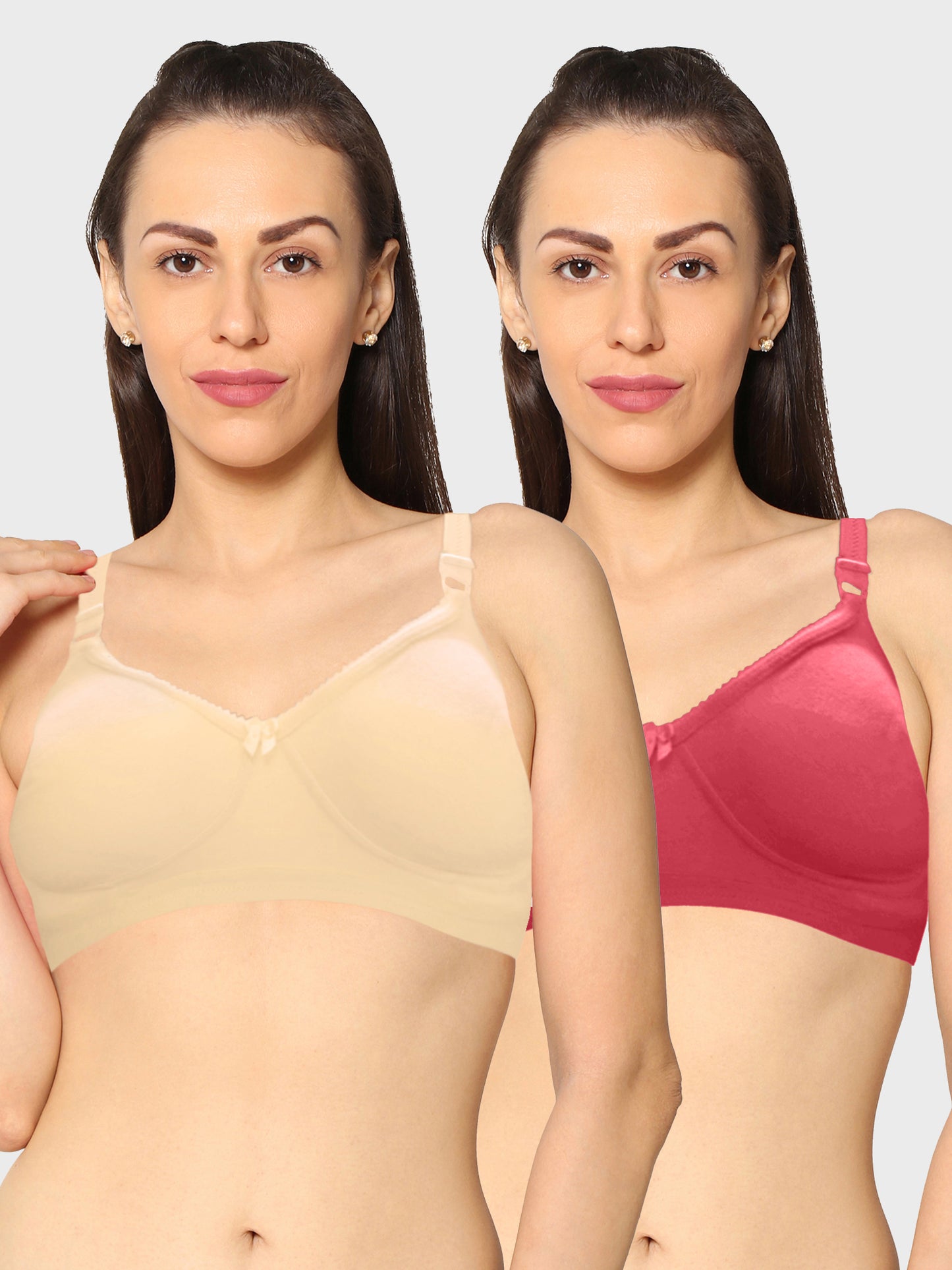 Eden19 Non Wired Non Padded Full Coverage Daily Wear Cooling T-shirt Bra Pack Of 2