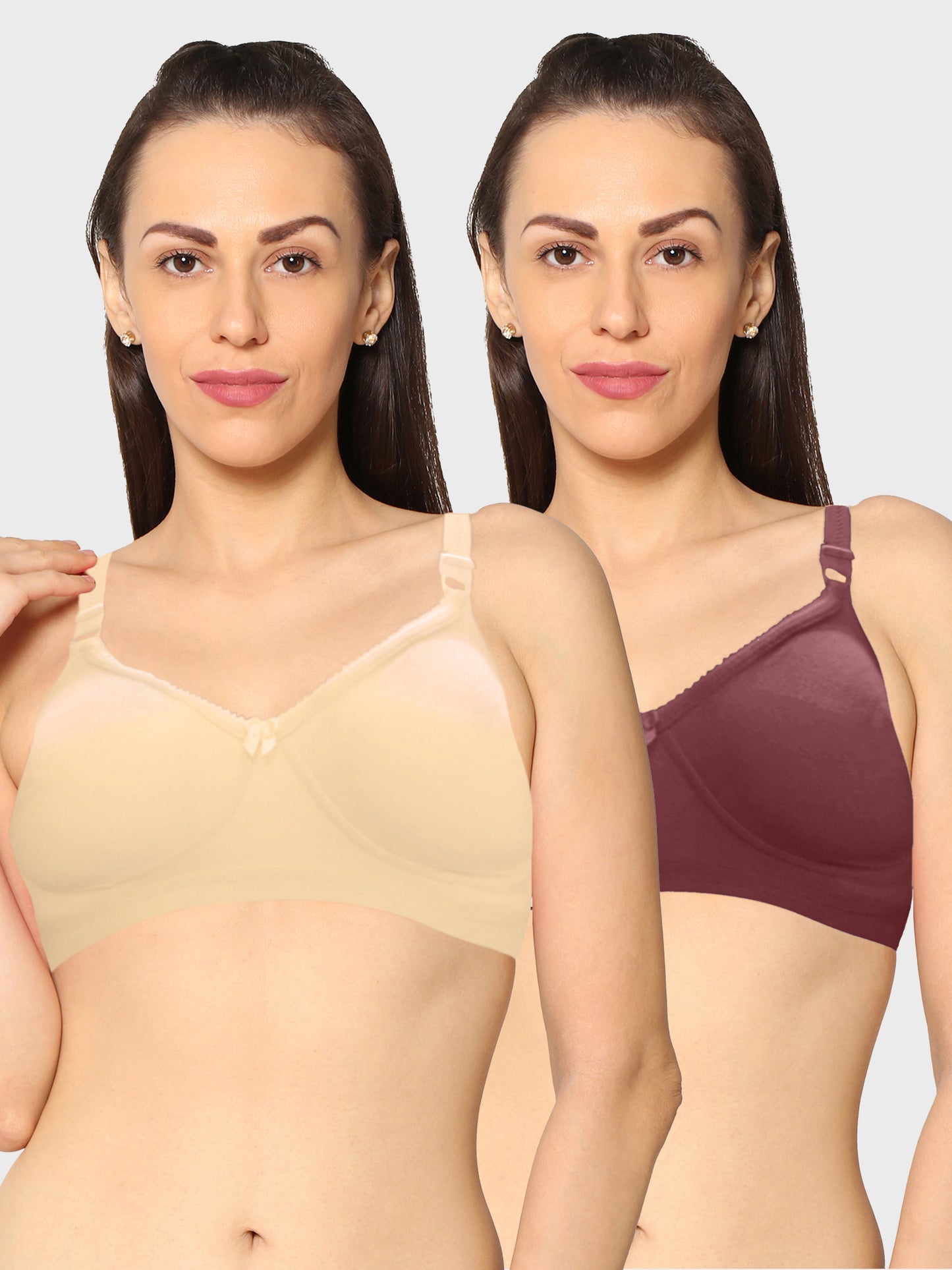 Eden19 Non Wired Non Padded Full Coverage Daily Wear Cooling T-shirt Bra Pack Of 2