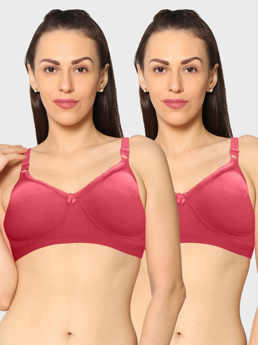 Eden19 Non Wired Non Padded Full Coverage Daily Wear Cooling T-shirt Bra Pack Of 2