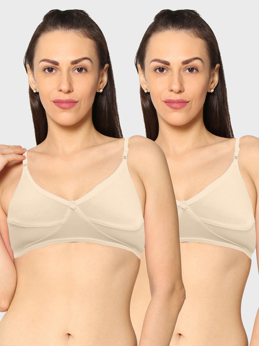 Eden20 Non Wired Non Padded Full Coverage Daily Wear Cooling T-shirt Bra Pack Of 2