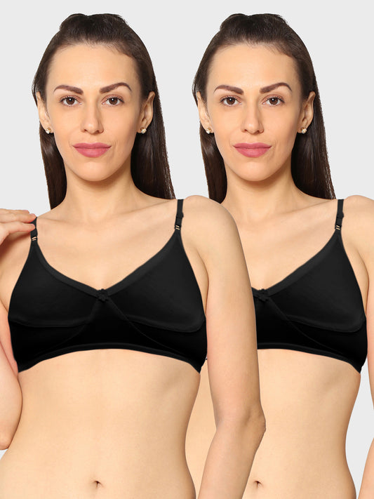 Eden20 Non Wired Non Padded Full Coverage Daily Wear Cooling T-shirt Bra Pack Of 2