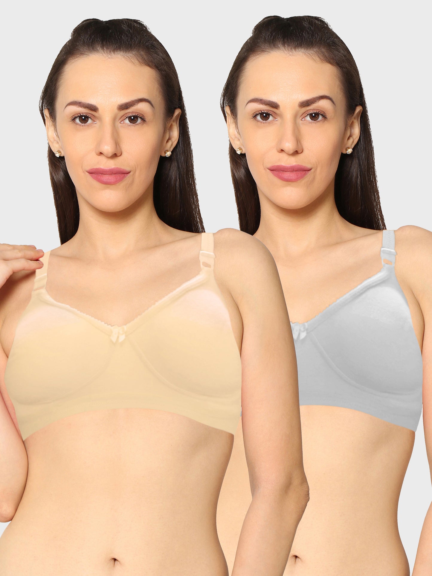 Eden19 Non Wired Non Padded Full Coverage Daily Wear Cooling T-shirt Bra Pack Of 2