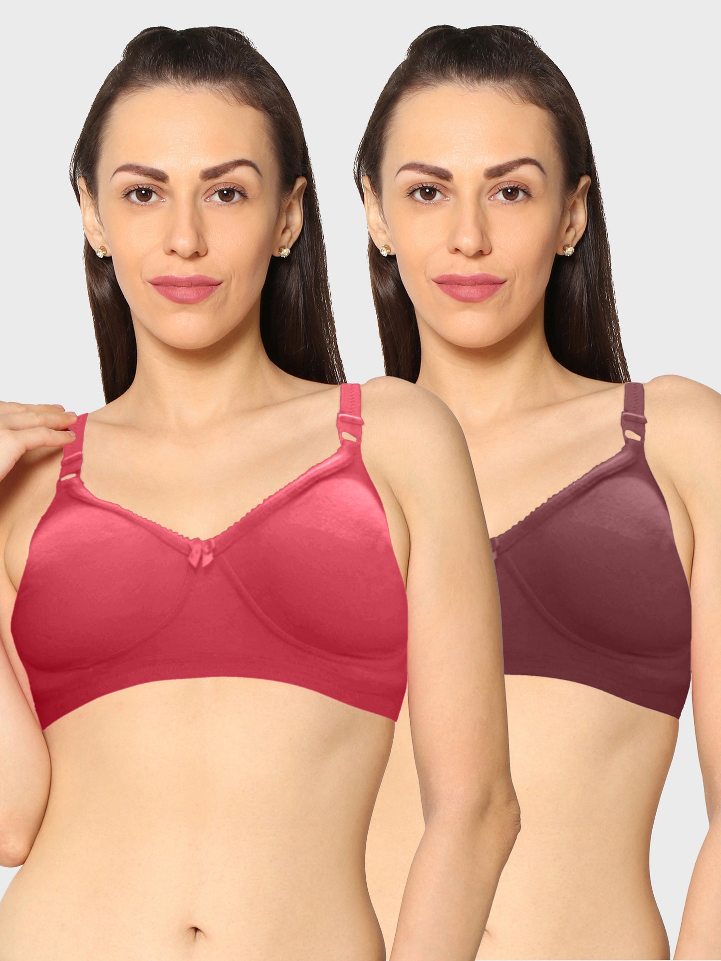 Eden19 Non Wired Non Padded Full Coverage Daily Wear Cooling T-shirt Bra Pack Of 2