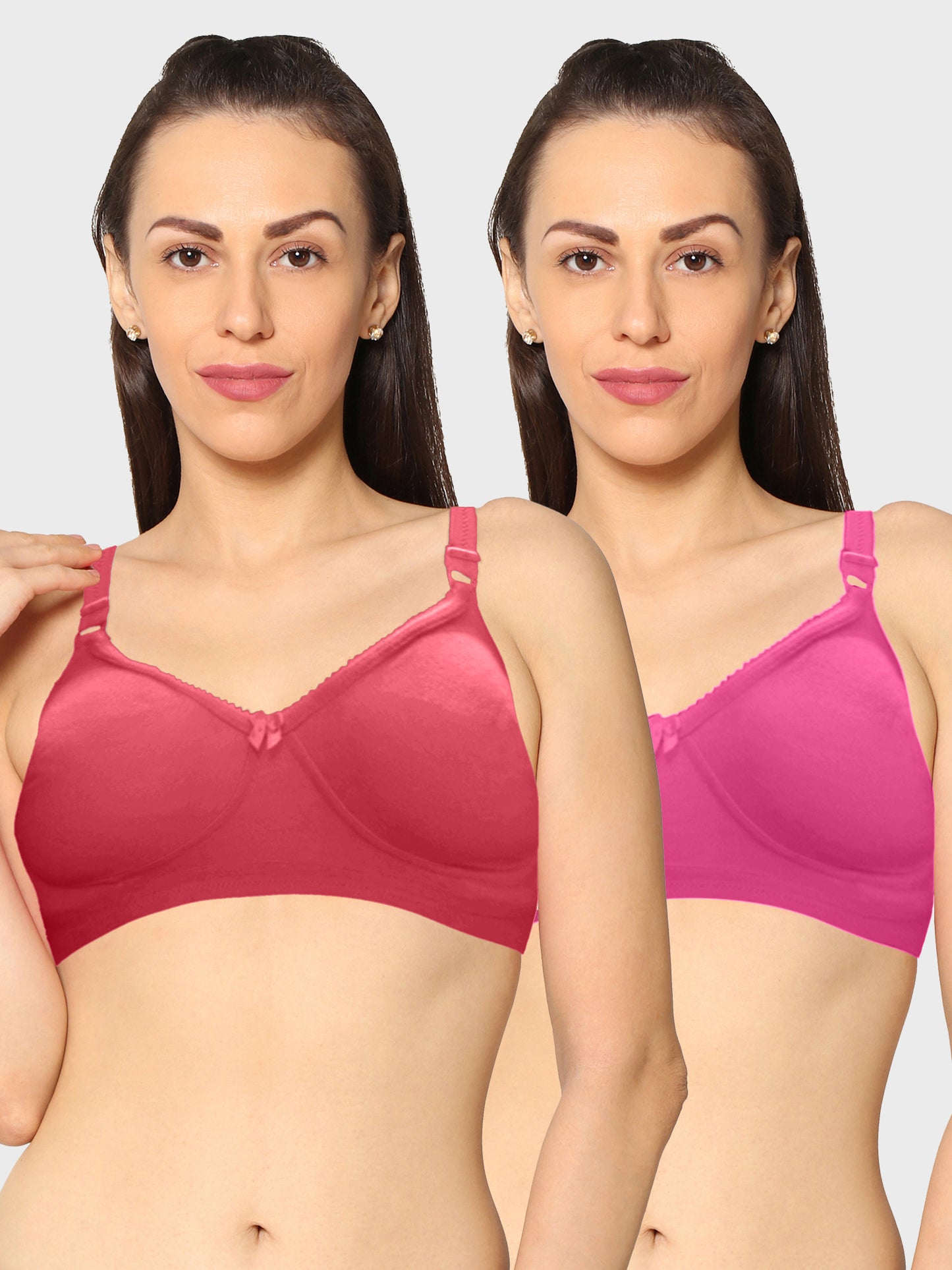 Eden19 Non Wired Non Padded Full Coverage Daily Wear Cooling T-shirt Bra Pack Of 2