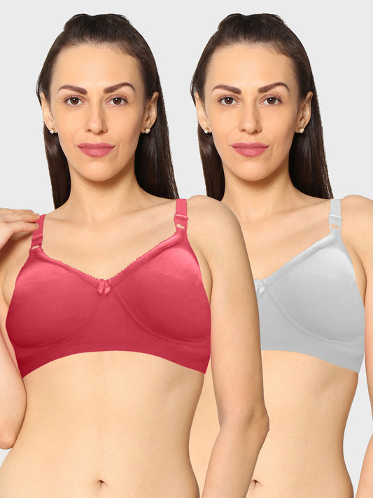 Eden19 Non Wired Non Padded Full Coverage Daily Wear Cooling T-shirt Bra Pack Of 2