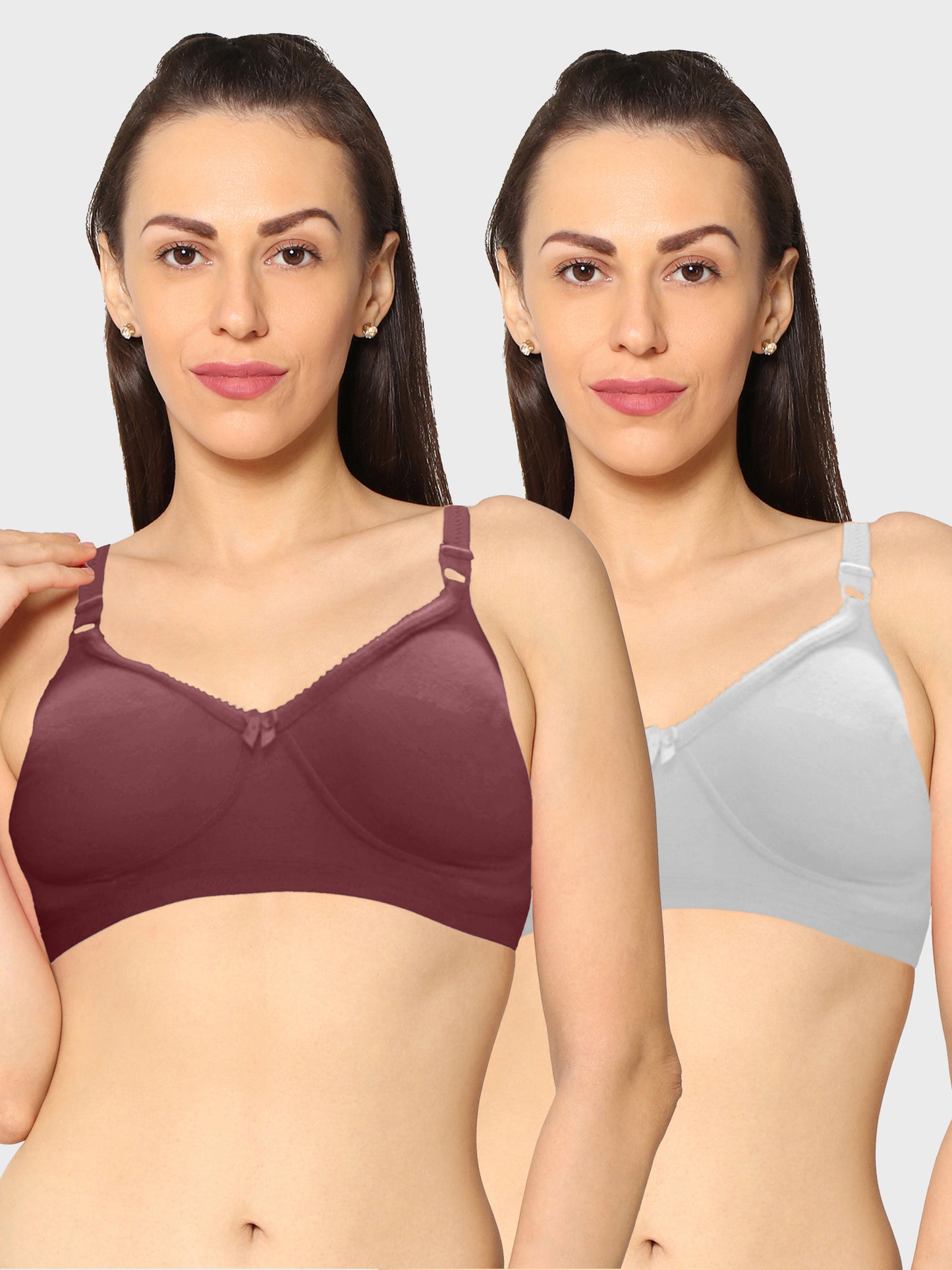 Eden19 Non Wired Non Padded Full Coverage Daily Wear Cooling T-shirt Bra Pack Of 2