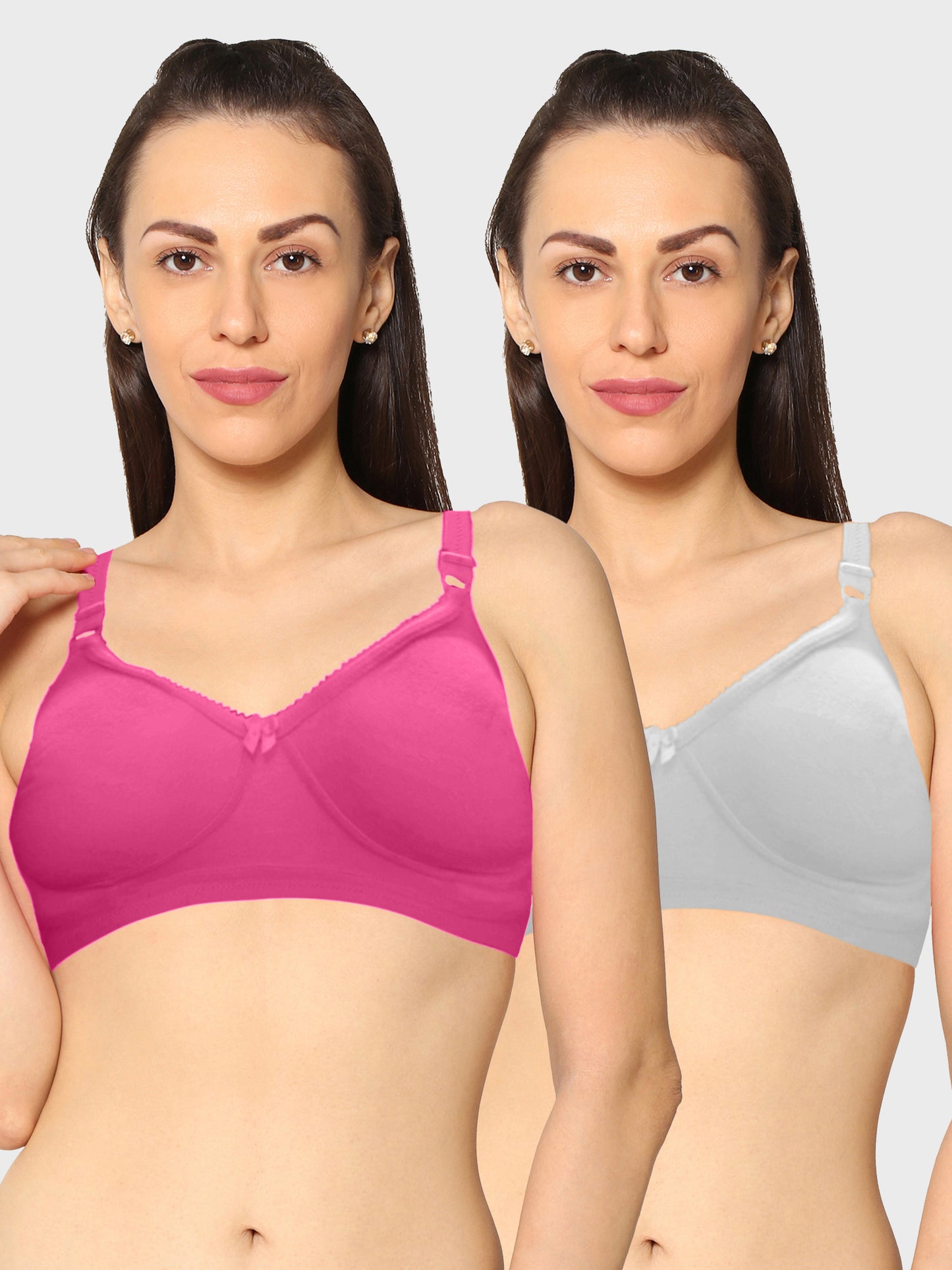 Eden19 Non Wired Non Padded Full Coverage Daily Wear Cooling T-shirt Bra Pack Of 2