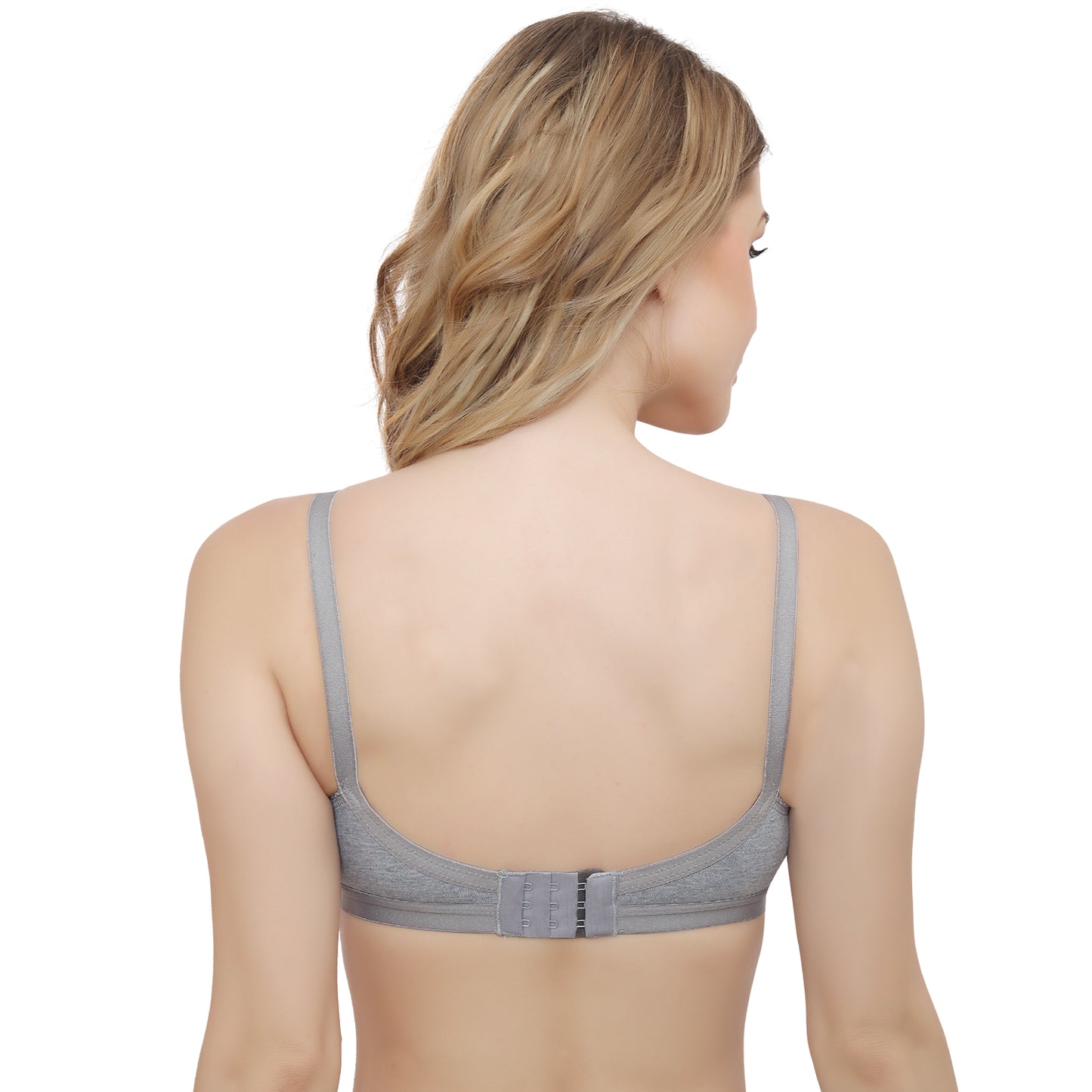 Plus Size Mélange Grey Non padded Medium Coverage Daily Wear T Shirt Bra.