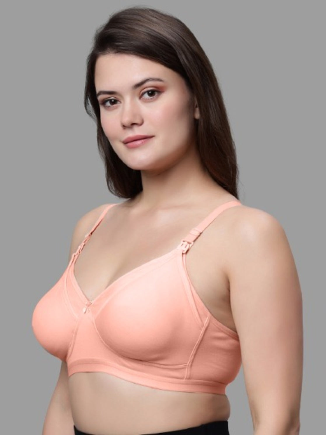 Full Coverage Non Padded Nursing Bra Peach color (Pack of 1)