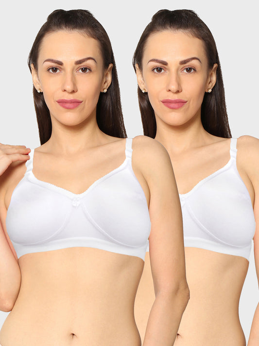 Eden19 Non Wired Non Padded Full Coverage Daily Wear Cooling T-shirt Bra Pack Of 2