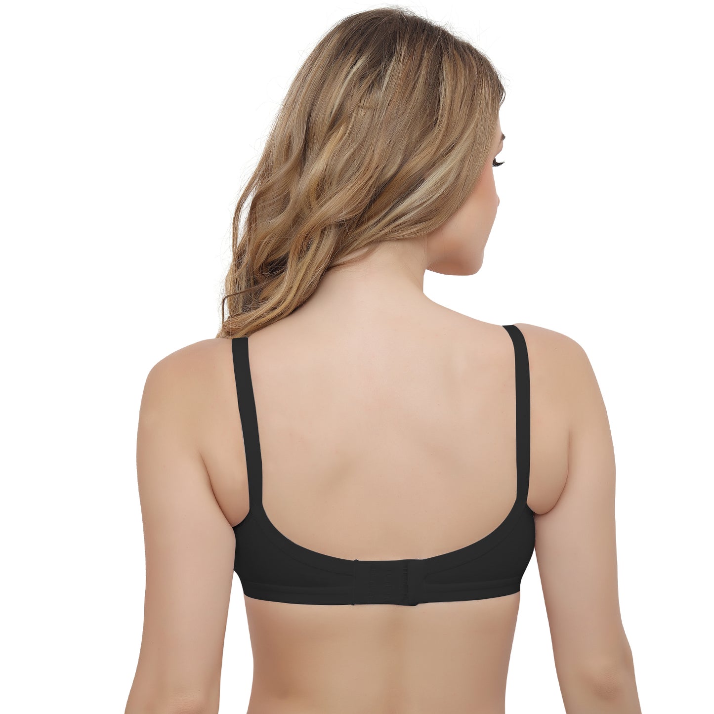 Plus Size Black Non Padded Medium Coverage Daily Wear T Shirt Bra.