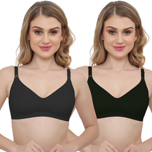 Plus Size Non Padded Medium Coverage Daily Wear T Shirt Bra Pack Of 2.