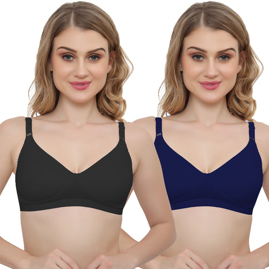 Plus Size Non Padded Medium Coverage Daily Wear T Shirt Bra Pack Of 2.