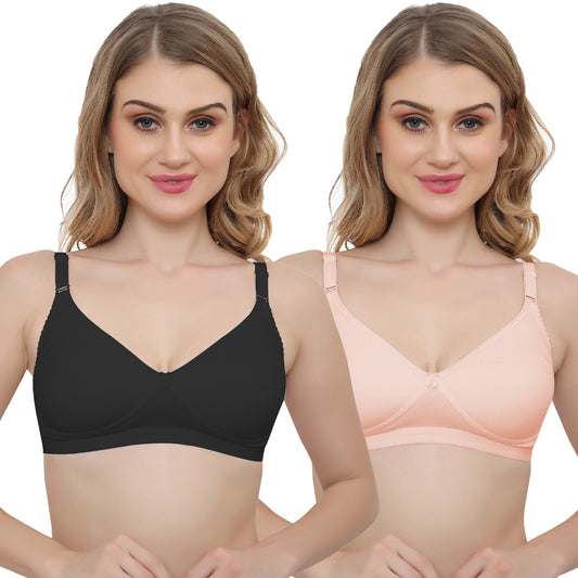 Plus Size Non Padded Medium Coverage Daily Wear T Shirt Bra Pack Of 2.