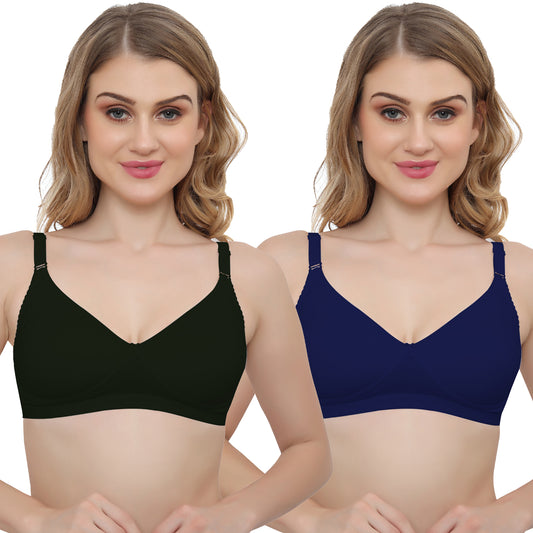 Plus Size Non Padded Medium Coverage Daily Wear T Shirt Bra Pack Of 2.