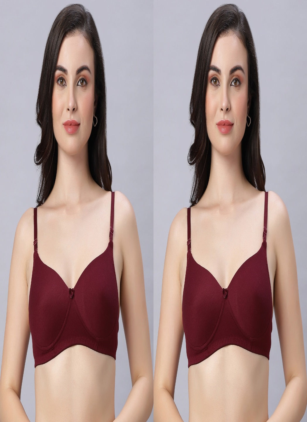 Eden102 Full Coverage Padded Bra maroon color(pack of 2)