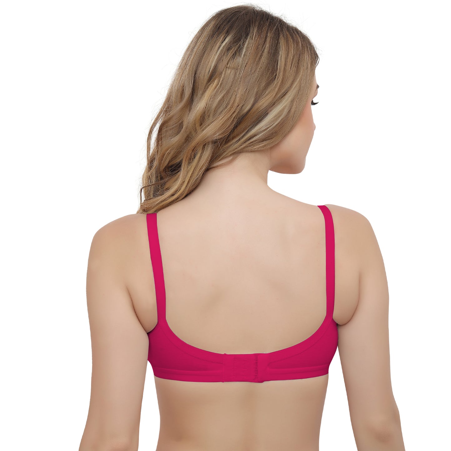 Plus Size Magenta Non padded Medium Coverage Daily Wear T Shirt Bra.