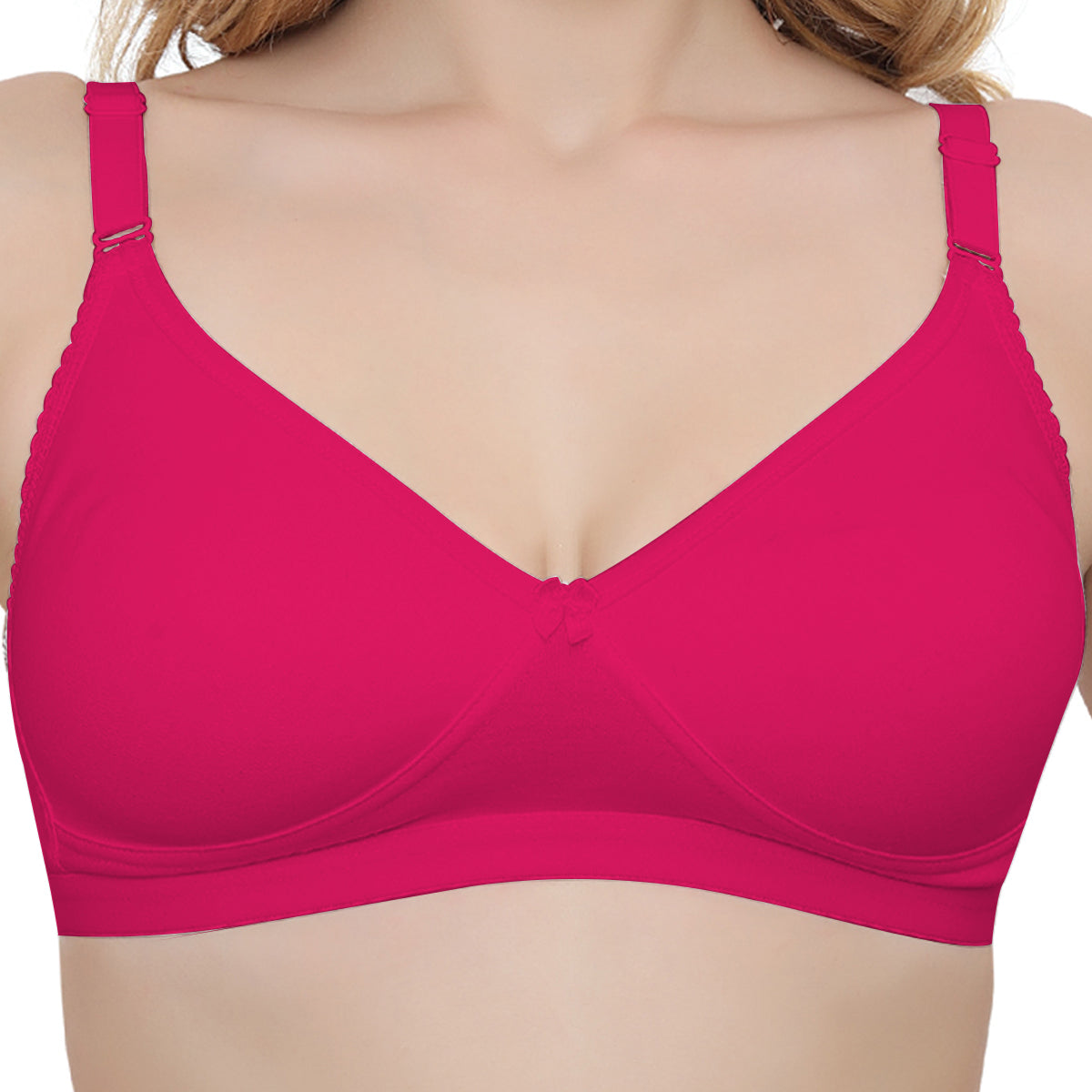 Plus Size Magenta Non padded Medium Coverage Daily Wear T Shirt Bra.