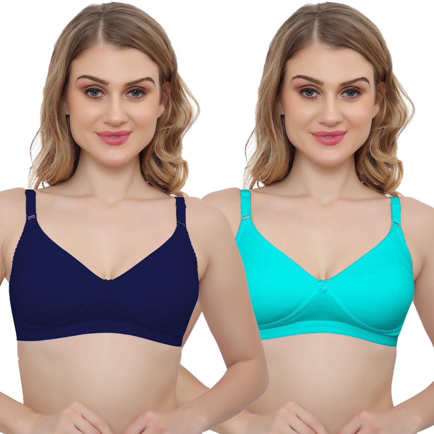 plus size Non padded Medium coverage Daily Wear T Shirt Bra Pack Of 2.