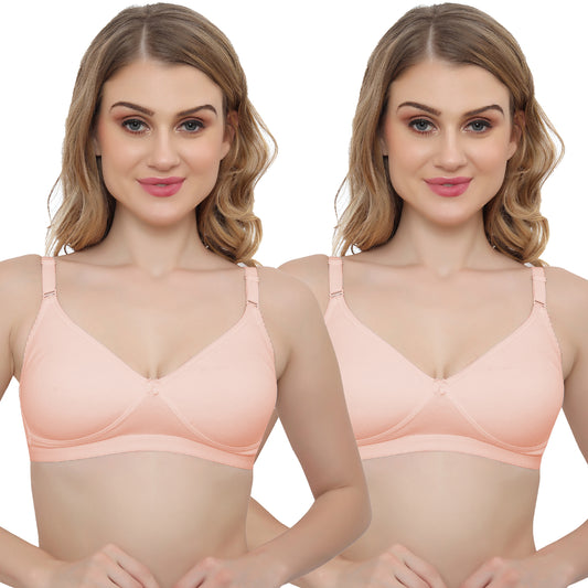 Plus Size Non Padded Medium Coverage Daily Wear T Shirt Bra Pack Of 2.