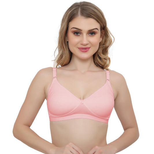 Plus Size Pink Non Padded Medium Coverage Daily Wear T Shirt Bra.