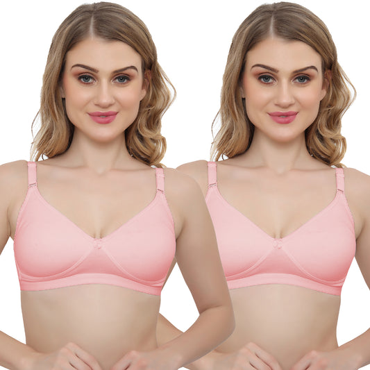 Plus Size Non Padded Medium Coverage Daily Wear T Shirt Bra Pack Of 2.