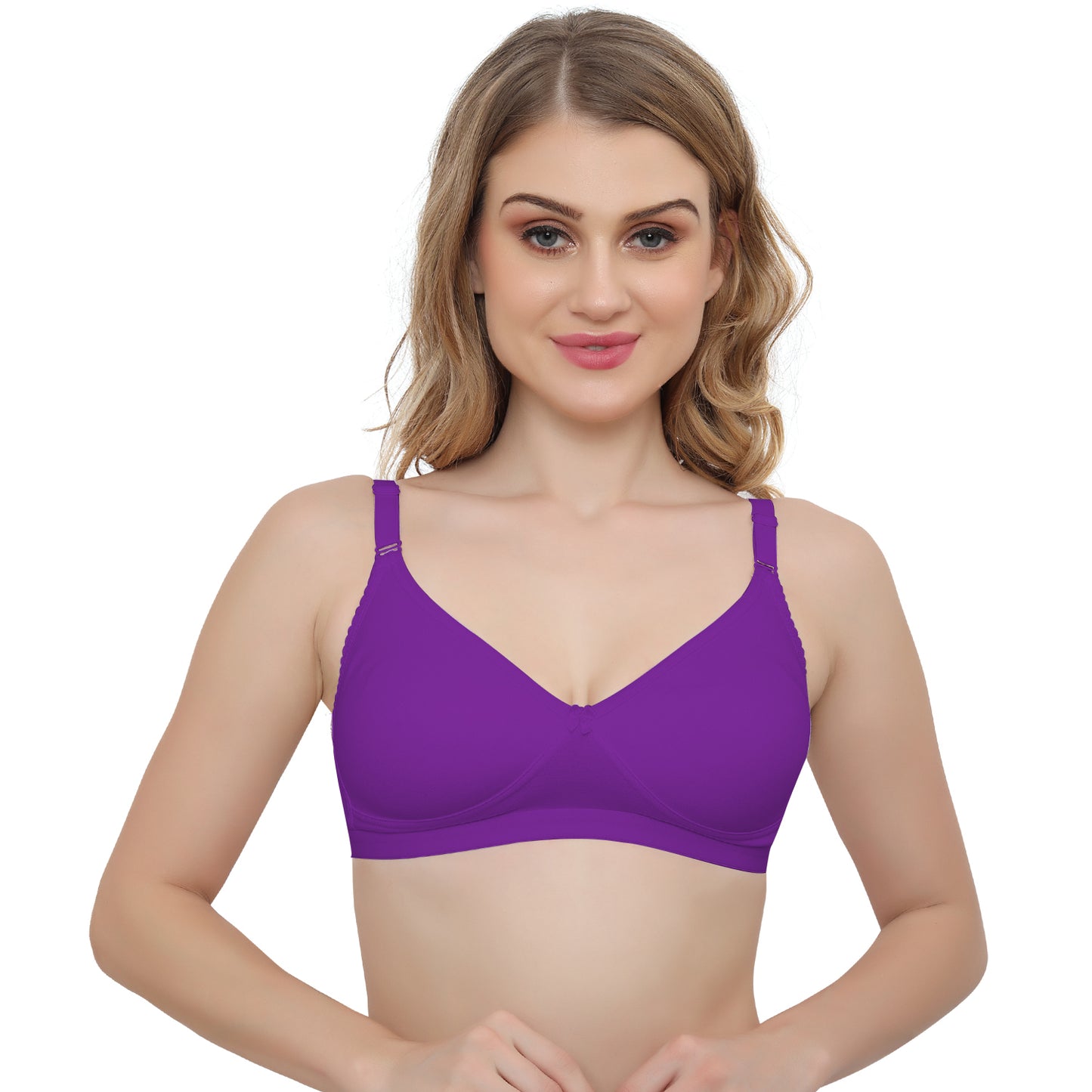 plus size Purple Non padded Medium coverage T Shirt Bra.