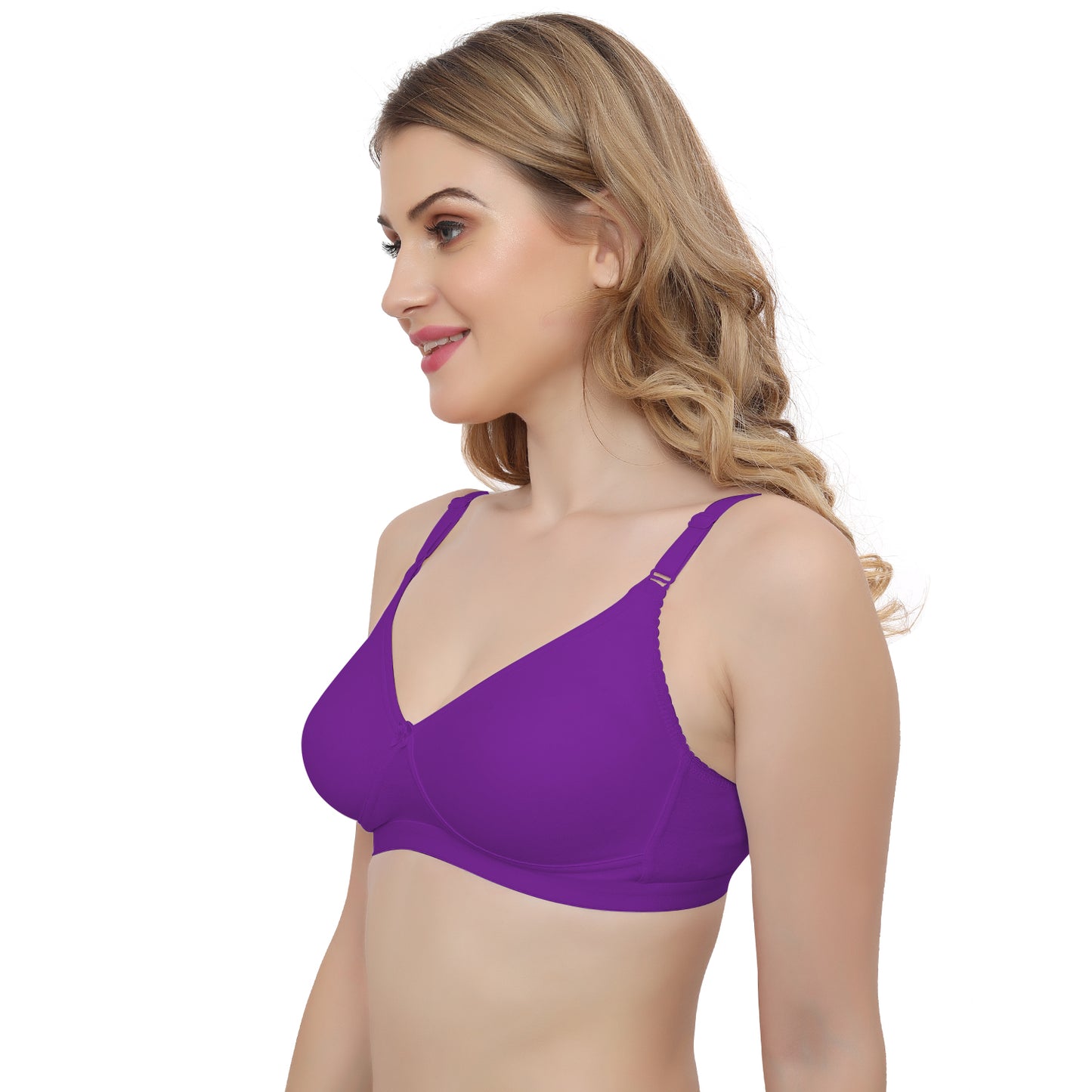 plus size Purple Non padded Medium coverage T Shirt Bra.