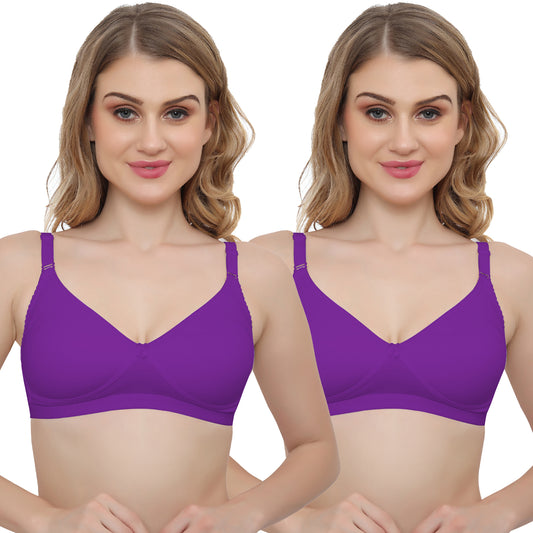 Plus Size Non Padded Medium Coverage Daily Wear T Shirt Bra Pack Of 2.