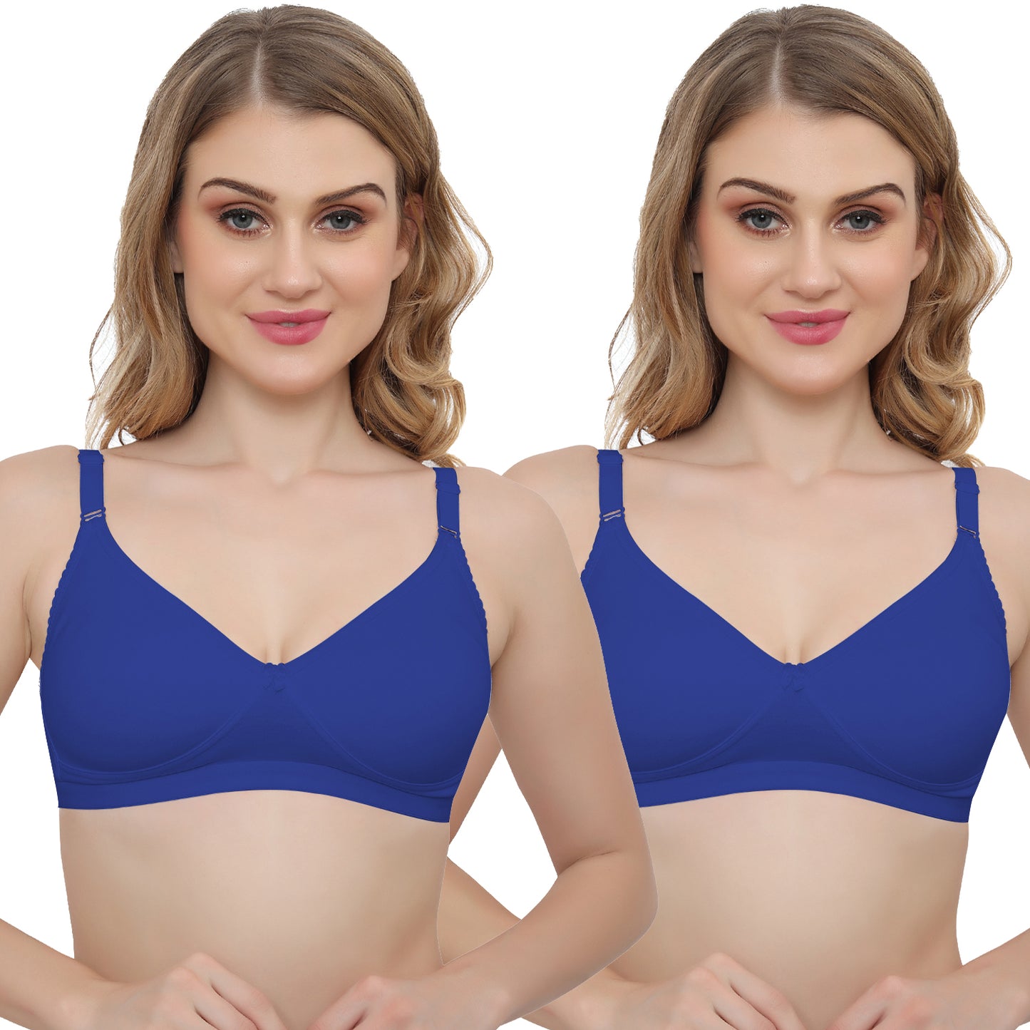 Plus Size Non Padded Medium Coverage Daily Wear T Shirt Bra Pack Of 2.