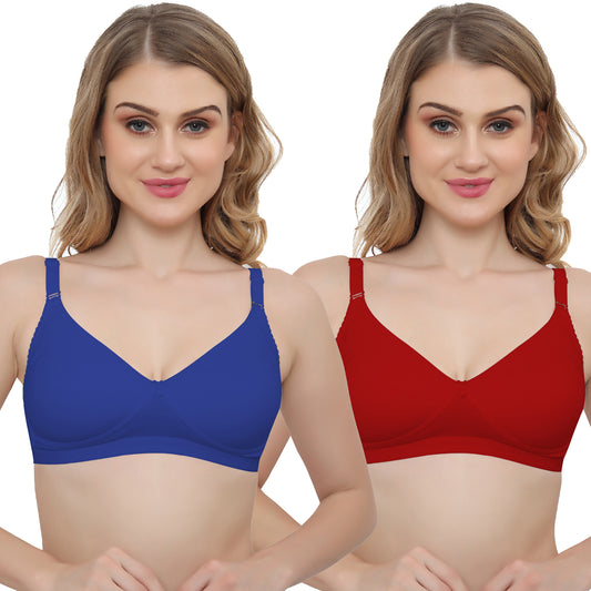 Plus Size Non Padded Medium Coverage Daily Wear T Shirt Bra Pack Of 2.